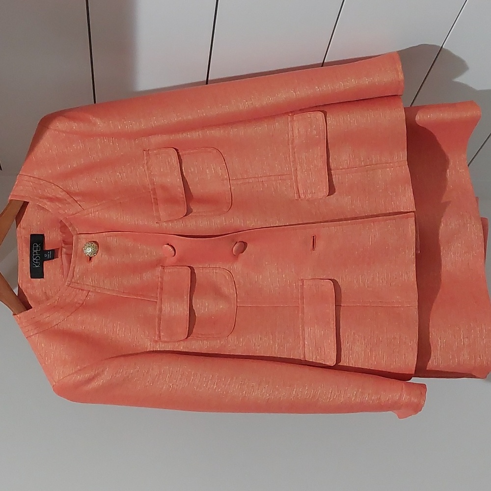 Kasper Shimmery Orange Women's skirt suit Size 12/10